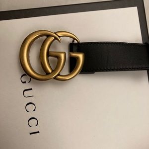 Authentic Gucci Double G Belt Black 95